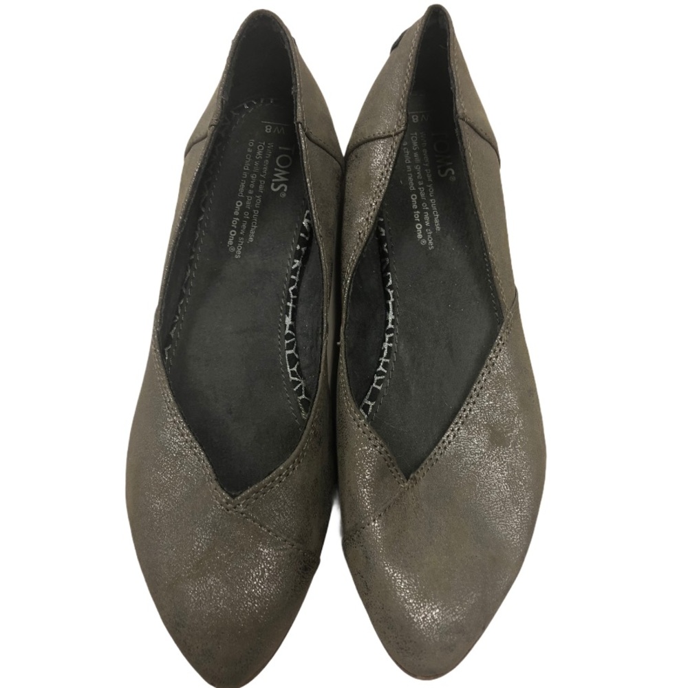 TOMS BROWN SHIMMER FLATS‎ 8
